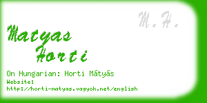 matyas horti business card