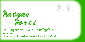 matyas horti business card